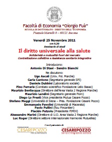 Ancona, 25 novembre 2011: seminario Il diritto universale alla salute